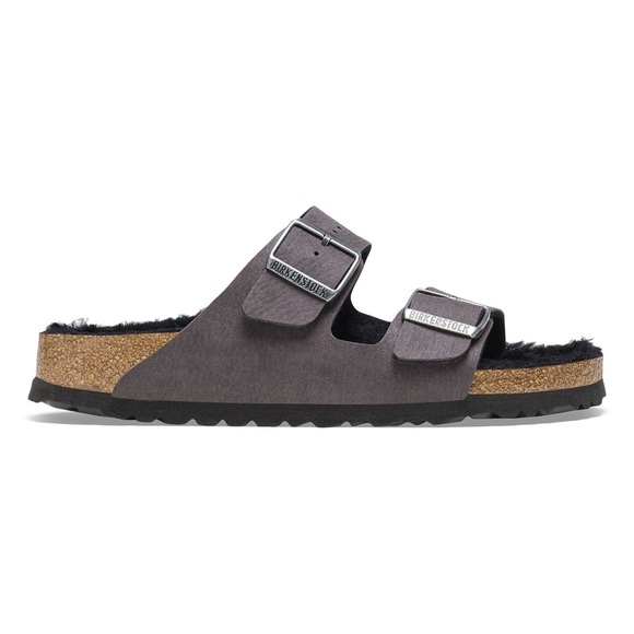 Birkenstock Arizona Shearling Synthetics Desert Dust Black 38 - Picture 10 of 10